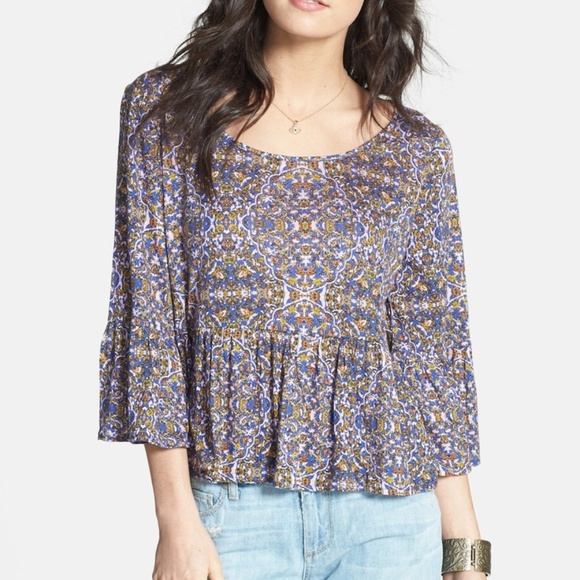 Free People Tops - Free People Bell Sleeve Peplum Top